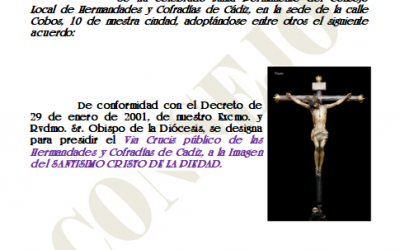 El Santísimo Cristo de la Piedad presidirá el Vía Crucis Oficial de las Hermandades y Cofradías de la Cuaresma de 2021