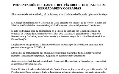 PRESENTACIÓN DEL CARTEL DEL VÍA CRUCIS OFICIAL DE LAS HERMANDADES Y COFRADÍAS