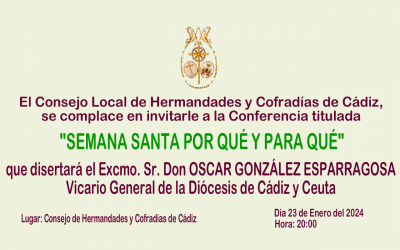 Invitación a la Conferencia titulada «Semana Santa por qué y para qué»