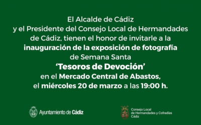 Inauguración de la exposición de fotografía de la Semana Santa «Tesoros de Devoción» en el Mercado Central de Abastos, hoy miércoles 20 de marzo a las 19:00h.