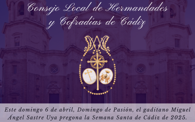 Miguel Ángel Sastre pregona este Domingo de Pasión la Semana Santa de 2025 en el Gran Teatro Falla