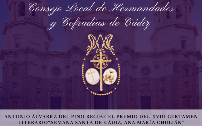 Antonio Álvarez del Pino recibe el premio del XVIII certamen literario“Semana Santa de Cádiz, Ana María Chulián”
