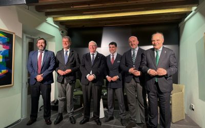 Los pregoneros de Cádiz, Jerez y Sevilla mantienen un encuentro en la Fundación Cajasol