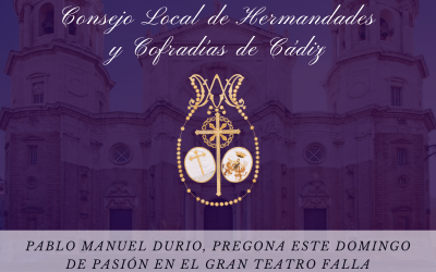 Pablo Manuel Durio, pregona este Domingo de Pasión en el Gran Teatro Falla